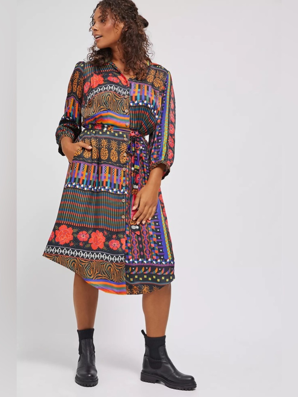 FARM RIO For Anthropologie Ciela Midi Shirtdress